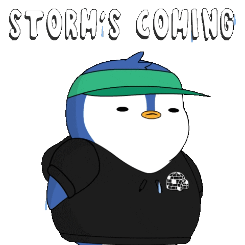 Tropical Storm Coming Pudgy Penguin GIF