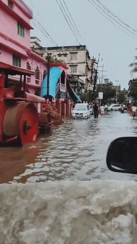 Tropical Weather Driving In Monsoon Flood GIF