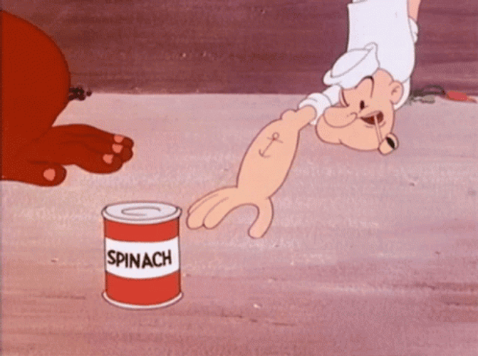 Troubled Popeye Reaching Spinach GIF