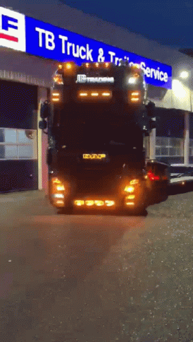Trailer Truck Dancing Headlights GIF