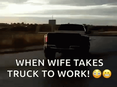Truck Speeding Up Wife Driving Meme GIF