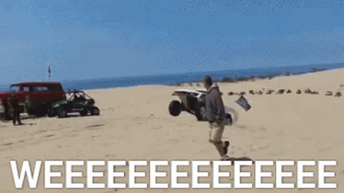 Flying Truck Stunt Desert Sand Dunes GIF