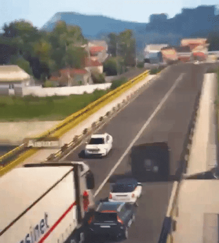 Truck Crash Bump Another Car GIF