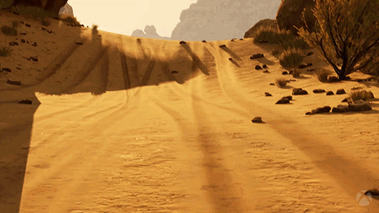 Truck Crash Driving On Desert Road GIF