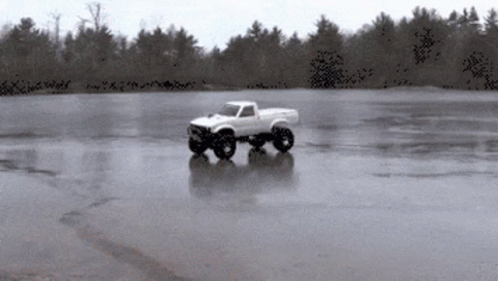 Truck Crash Drowned Into Water GIF