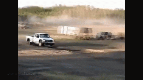 Truck Crash Land Hump Bumping GIF