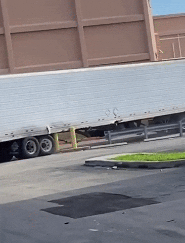 Truck Crash Losing Back Wheels GIF