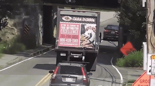Truck Crash Totally Destroyed GIF