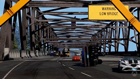 Truck Crash Warning Low Bridge GIF