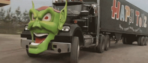 Truck With Green Face Driving