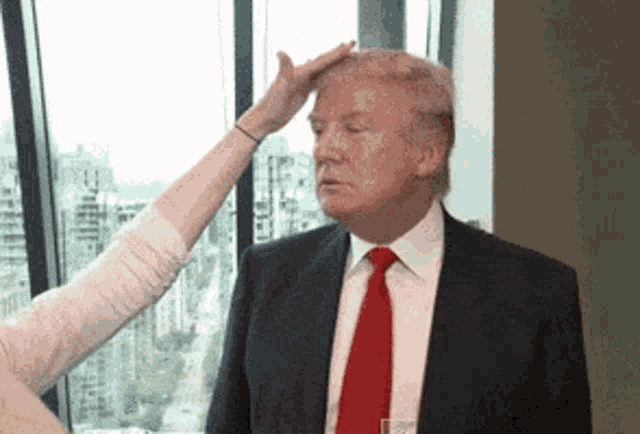 Trump Hair Touch GIF
