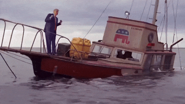 Trump On Sinking Ship GIF