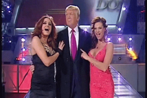 Trump Wwe With Two Beautiful Ladies GIF