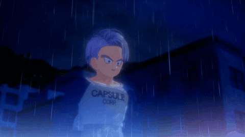 Trunks Dragon Ball Sad Rain Walking GIF