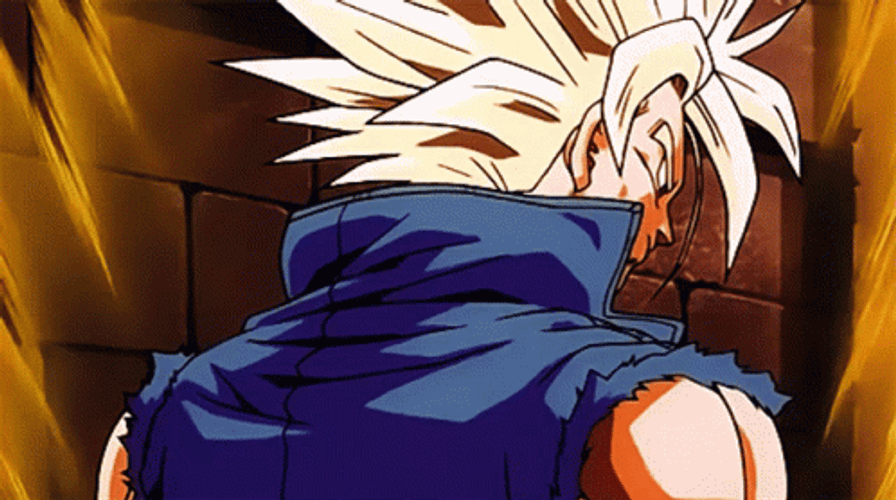 Future Trunks Dragon Ball Z Looking Back GIF