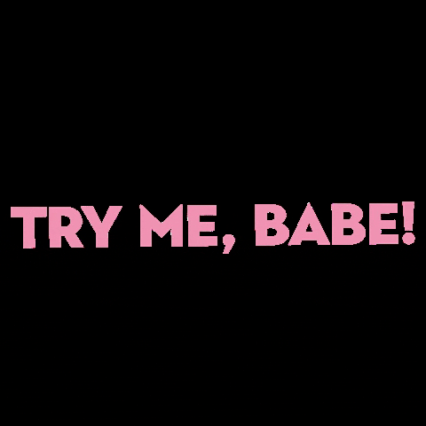 Try Me Text With White Dots GIF