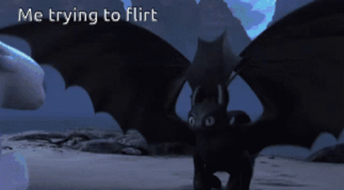 Trying To Flirt Toothless Meme GIF