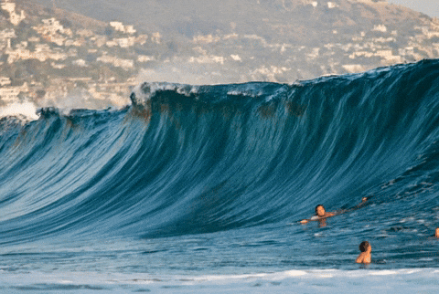 Trying To Surf Blue Wave GIF