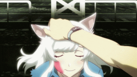 Tsubasa Hanekawa Head Pats Anime GIF
