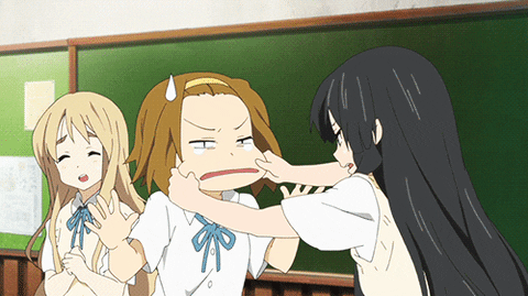 Tsumugi Kotobuki Face Pulls GIF