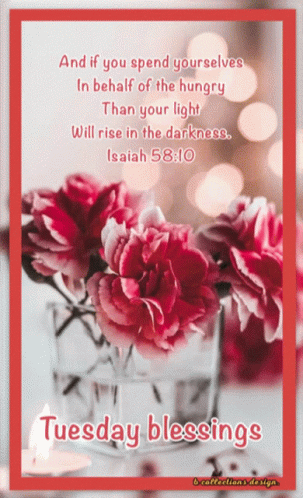 Tuesday Blessings Card with Flowers