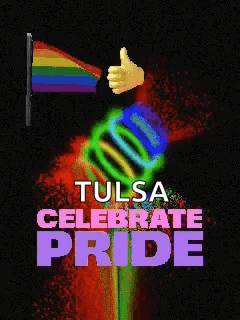 Tulsa Celebrate Pride Rainbow Flag Poster
