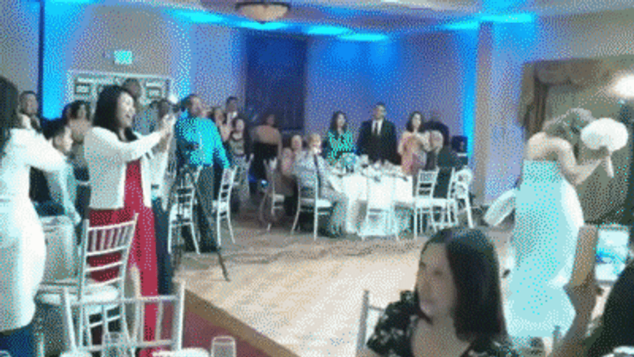 Tumbling Guest Hitting Bride Funny Wedding GIF