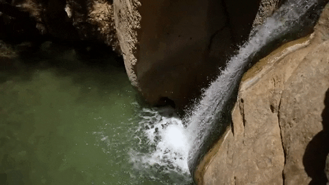 Tunisia Hidden Cliff Waterfalls GIF