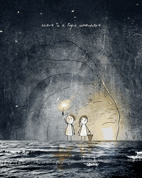 Tunnel Cave Fireworks Light Cute Couple GIF