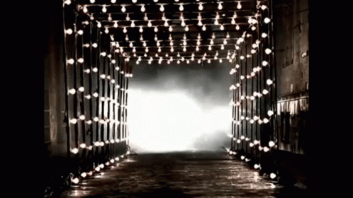 Tunnel With Many Lights GIF