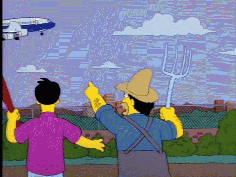 Turbulence Plane The Simpsons GIF