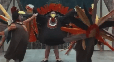 Turkey Dancers On Addams Family Thanksgiving GIF