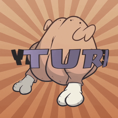 Turkey Day Animated Cooked Bird Flapping GIF