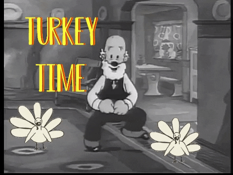 Turkey Day Betty Boop Grampy Dancing GIF
