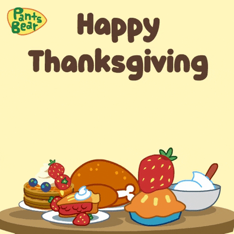 Turkey Day Pants Bear Greeting GIF