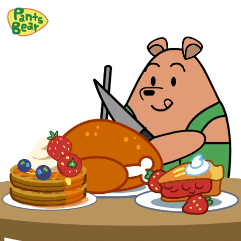 Turkey Day Pants Bear Sharpening Knife GIF