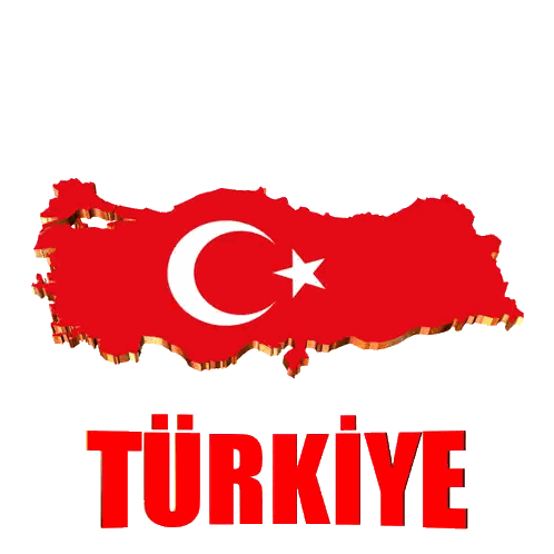 Turkey Map with Flag