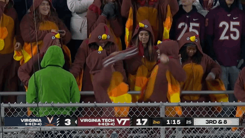 Turkey People Watching Virginia Tech vs Virginia Football