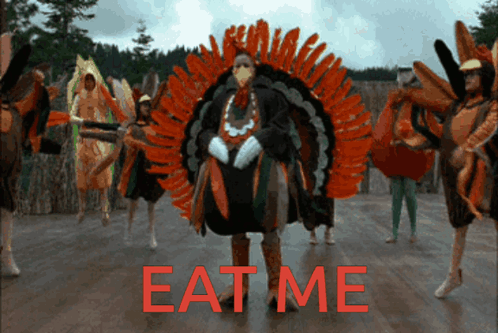 Turkey Says Eat Me Addams Family Thanksgiving GIF