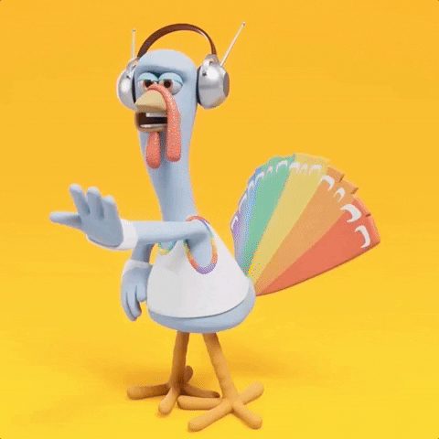 Turkey With Headphone GIF