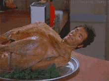Turkey With Human Head Funny Thanksgiving GIF