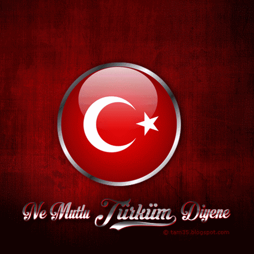 Turkish Flag Ne Mutlu Turkum Diyene GIF