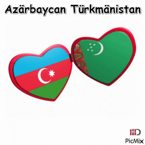 Turkmenistan Heart Shaped Flag GIF