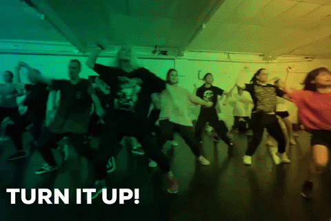 Turn It Up Energetic Mob Dancing GIF