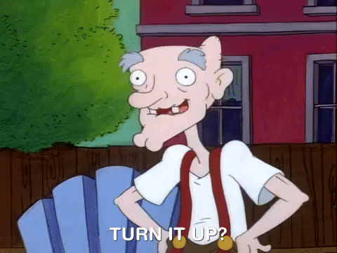 Turn It Up Grandpa Nick Hey Arnold GIF