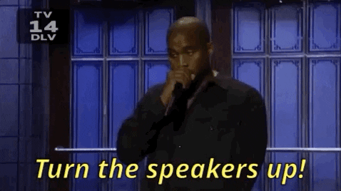 Turn It Up Kanye West Motioning GIF
