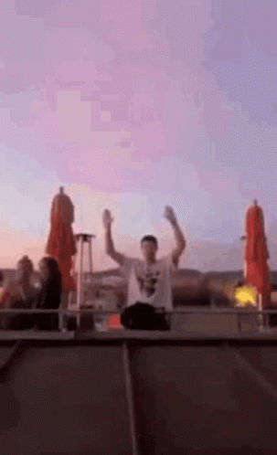 Turn Up Raising Two Hands Dance GIF