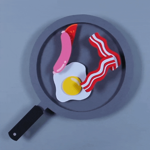 Turning Breakfast Foods GIF