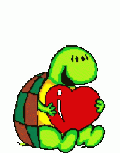 Turtle Love Throwing The Animated Heart GIF