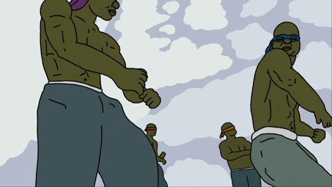 Turtle Men Dancing In Sync GIF